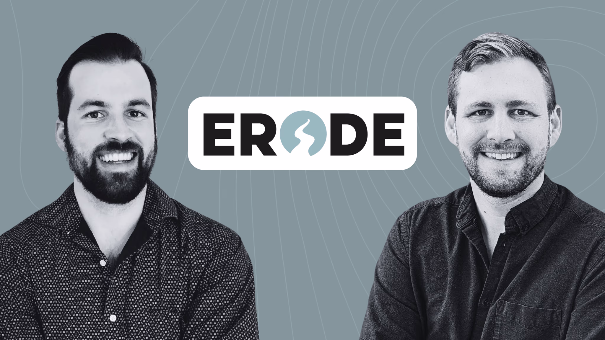 Erode AI’s co-founders alongside the Erode AI logo.